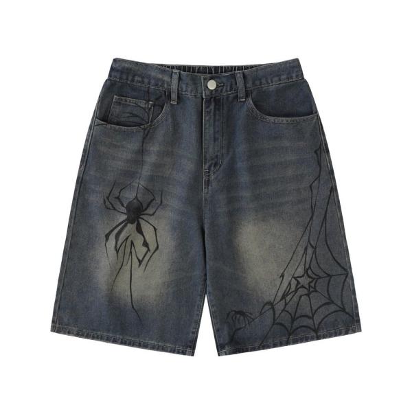 【並行輸入品】Pokn Denim Shorts Baggy Jorts Mid Rise Stre...