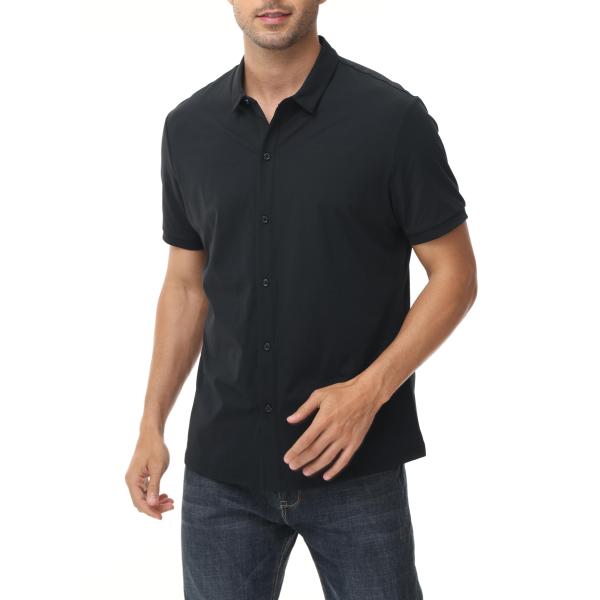 【並行輸入品】ZTN Men&apos;s Casual Stretchy Short Sleeve Butt...