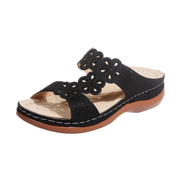 【並行輸入品】White Low Wedge Sandals For Orthopedic Wome...