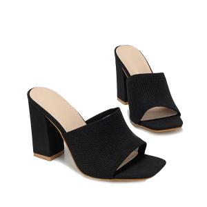 【並行輸入品】NEWBELLA MOUSSE FIT レディース ブロックヒールサンダル, ブラック, 10.5 NEWBELLA MOUSSE