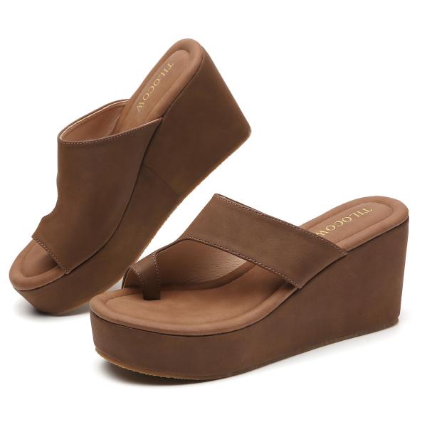 【並行輸入品】Tilocow Wedge Bunion Sandals for Women Plat...