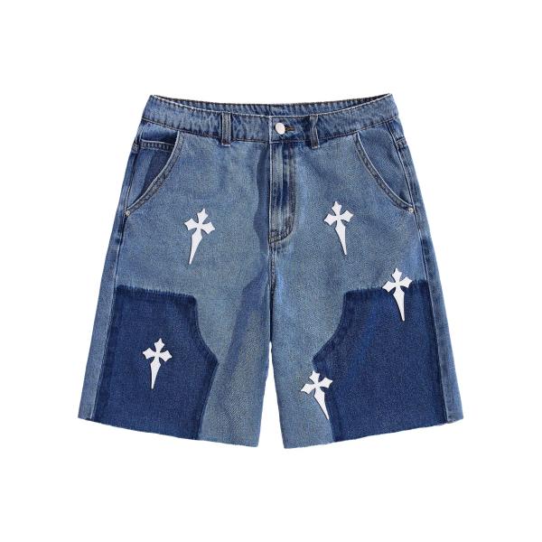【並行輸入品】BEAUDRM Men's Cross Pattern Patch Raw Hem J...