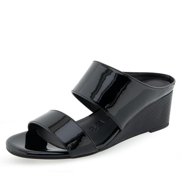 【並行輸入品】Aerosoles ウィーラーウェッジサンダル レディース, ブラックパテント PU,...