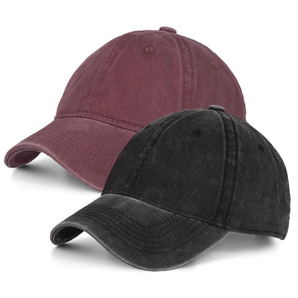 【並行輸入品】Washed Cotton Vintage Baseball Cap Sun Hats...