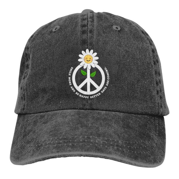 【並行輸入品】Peace Sign Smile More Daisy Baseball Cap Go...