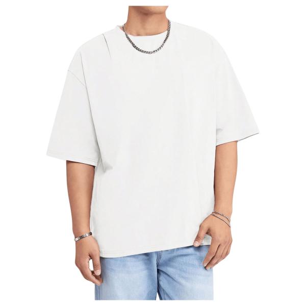 【並行輸入品】Verdusa Men's Drop Shoulder Round Neck Half...