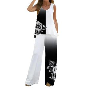【並行輸入品】Lainuyoah 2 Piece Printed Sets For Women Summer Outfits Sleevele