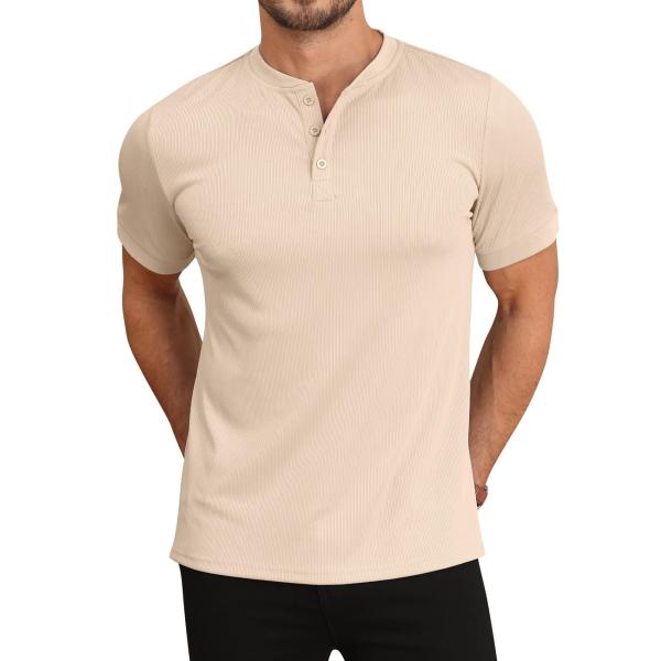 【並行輸入品】hawalili Men's Short Sleeve Henley Shirts R...