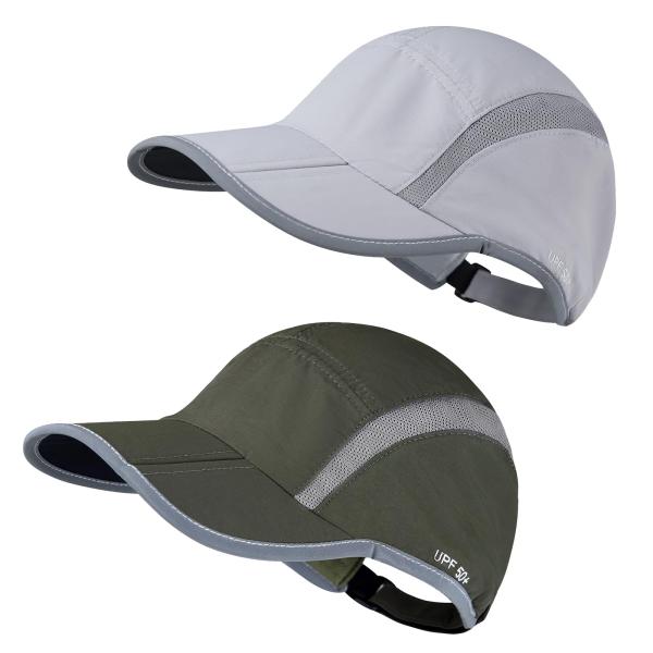 【並行輸入品】2 Pack Foldable Sports Hat for Men and Wome...