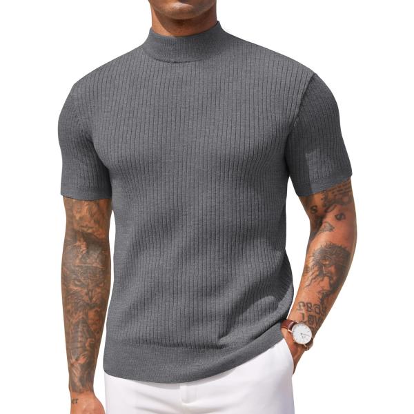 【並行輸入品】COOFANDY Men's Ribbed Knit Turtleneck Pullo...