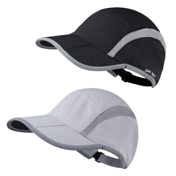 【並行輸入品】2 Pack Foldable Sports Hat for Men and Wome...