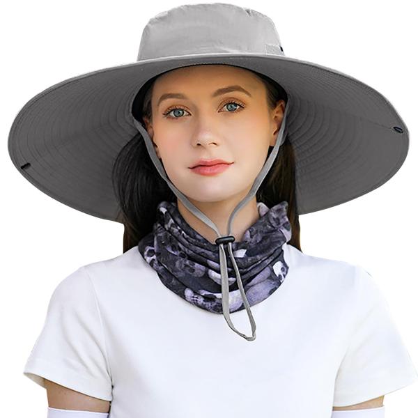 【並行輸入品】Peicees Women Wide Brim Sun Hat UPF50+ Wate...