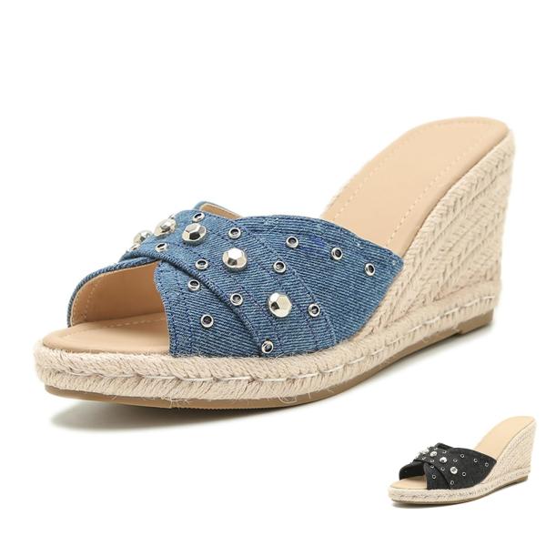 【並行輸入品】Zeberfi Women's Denim Espadrille Platform W...