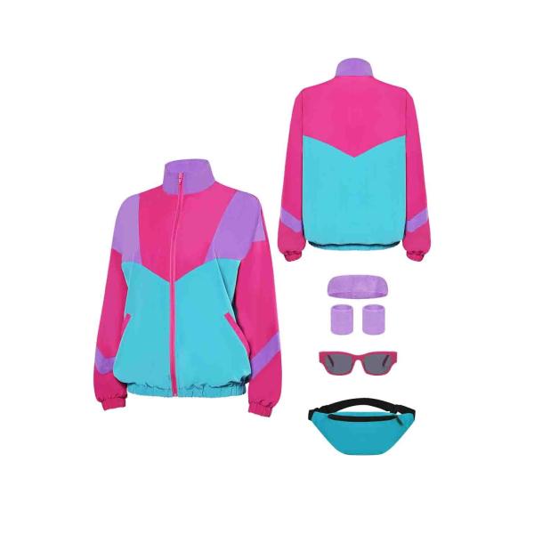 【並行輸入品】MASSWO 80s Jacket Neon Color Block Bomber J...