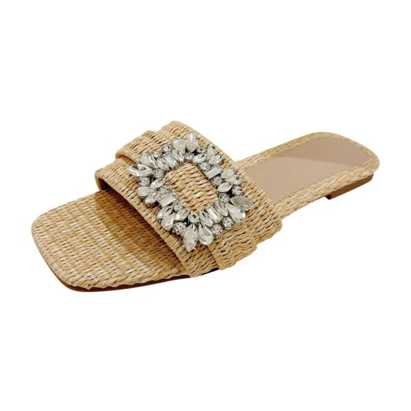【並行輸入品】Vujkliy Women's Basic Slippers, Braided Fla...