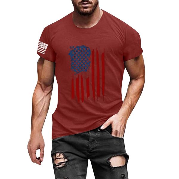 【並行輸入品】Shirts for Men America Flag White Dress Shi...