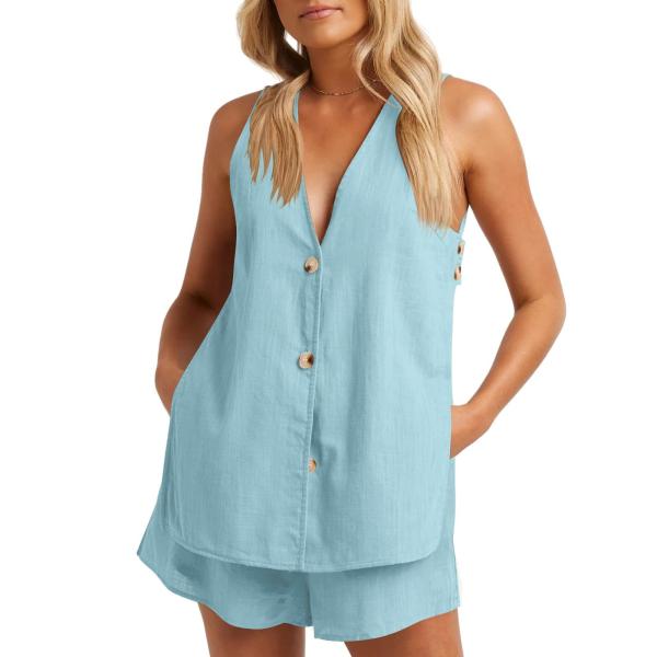 【並行輸入品】Binmer Women's Summer 2 Piece Outfits Sleev...