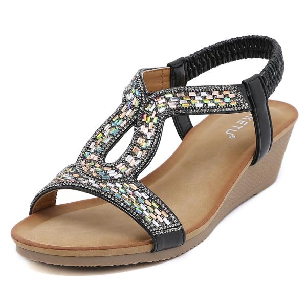 【並行輸入品】JOEUSTY Women's Bohemian Rhinestone T strap...