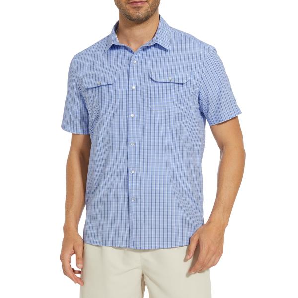 【並行輸入品】BASSDASH Men&apos;s UPF 50+ Short Sleeve Plaid C...