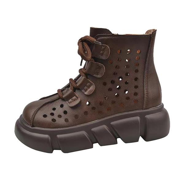 【並行輸入品】Women'S Leather cutout Closed Round Toe Pla...