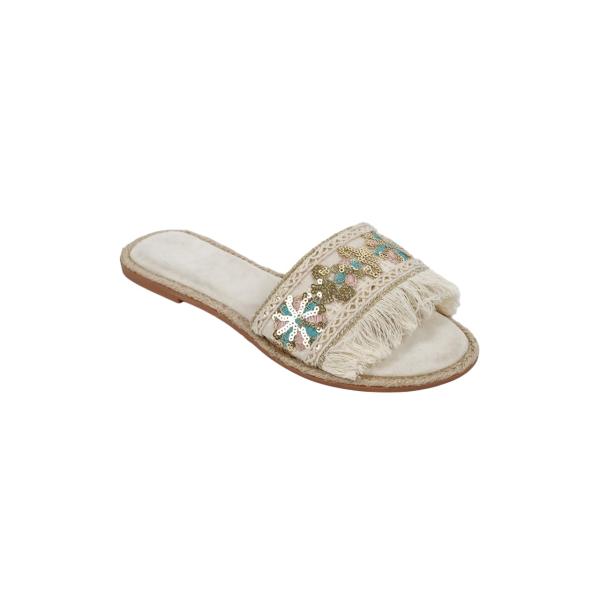 【並行輸入品】Shesnugin Women's Boho Open Toe Flat Slide ...