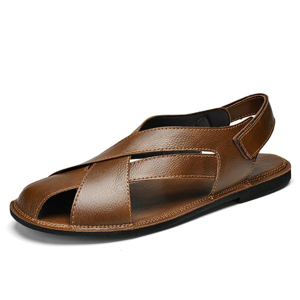 【並行輸入品】LVOMU Men's Genuine Leather Hook Loop Fishe...