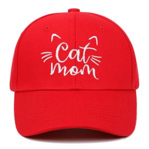 【並行輸入品】Cute Cat Mom Embroidered Baseball Cap for Women Men Adjustable C
