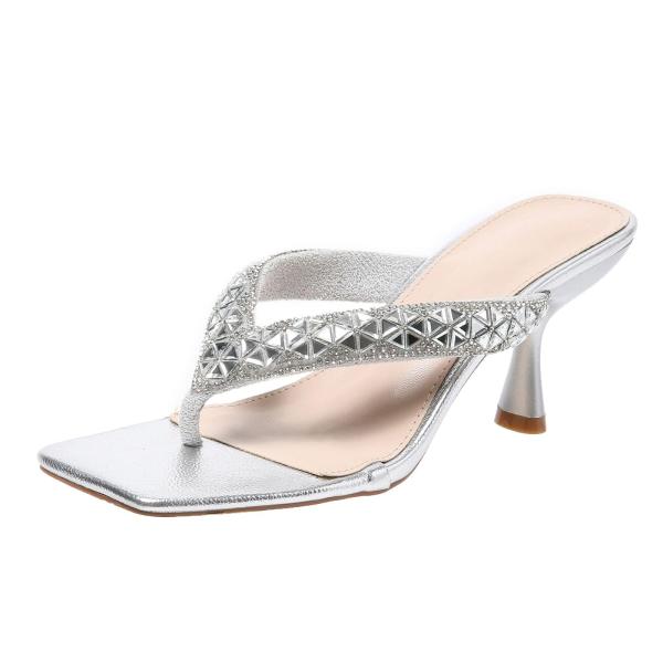 【並行輸入品】Hamesk Women's Heeled Sandals with Rhinesto...