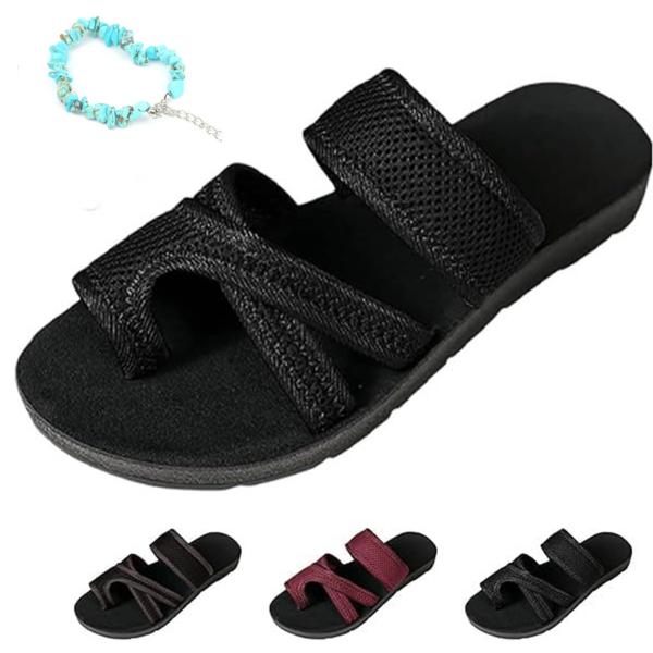 【並行輸入品】LEVDRO 2024women's Hollow Mesh Slide Sandal...