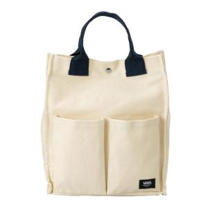 VANS ヴァンズ VANS POCKET TOTE バッグ CD20SS-UB03 IVORY/NAVY｜abc-martnet