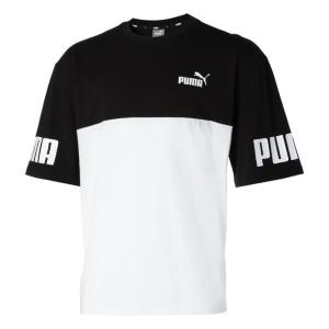 レディース PUMA プーマ M POWER RELAXED SS TEE ショートスリーブ 849184 ABC-MART限定 01BLK/WHT｜abc-martnet