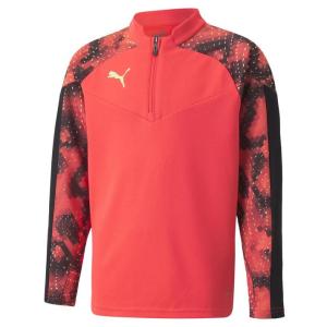 PUMA ウェア プーマ ウェア INDIVIDUALFINAL WC 1/4 ZIP TOP ロングスリーブ 658273 48F.CORAL/BLK｜abc-martnet