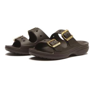 crocs クロックス SATURADAY METALLIC BUCKLE SDL サタデー メタリックバックル サンダル W 213316-23Q ESPRESSO/GOLD