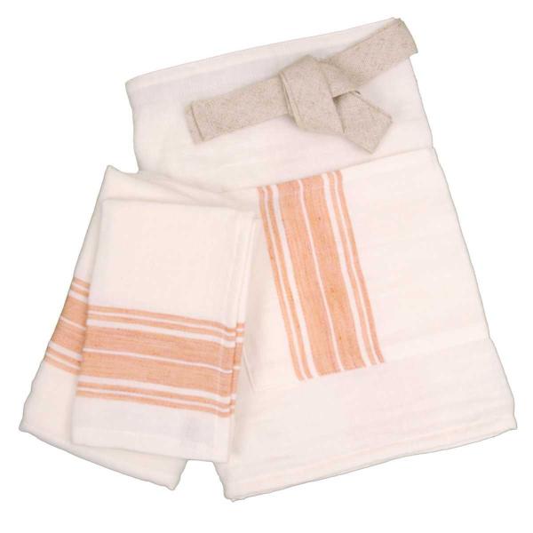 今治製 セット Double line（ダブルライン） 今治 3点セット ストライプ柄 綿とリネン ...