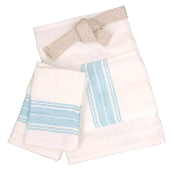 今治製 セット Double line（ダブルライン） 今治 3点セット ストライプ柄 綿とリネン ...