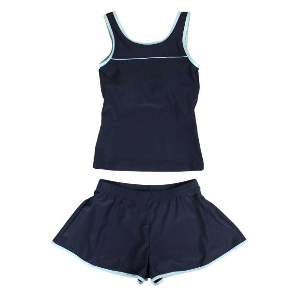 送料無料  スクール水着 女の子 ジュニア セパレート スパッツ＆キュロット 紫外線対策 UV（UP...