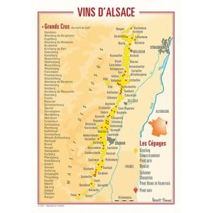 【メール便対応】ワインマップ ワイン地図ポストカード アルザス(10枚セット) UV207PC｜abc-wine