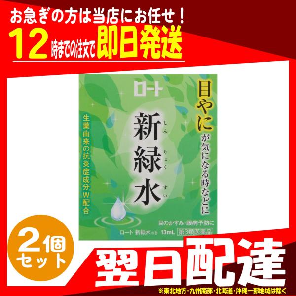 翌日配達 第3類医薬品 ロート 新緑水b 13mL x2個