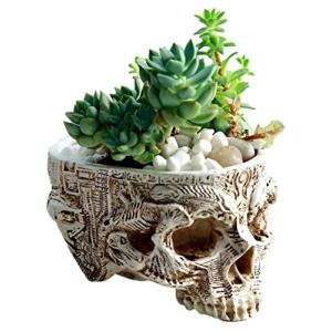 アンティーク　ドイツ製　スカル　髑髏　頭蓋骨　野ざらし　ビアステイン　鉢 Queen-b] スカル ガーデン ポット ドクロ プランター 植木鉢