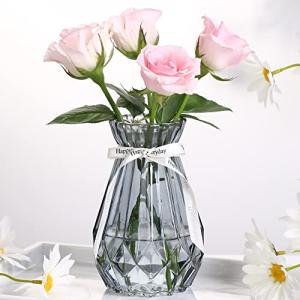 SwPotato 花瓶 おしゃれ 一輪挿しガラスフラワーベース ガラス製 花器 透明 ミニ花器 高さ15CM、 小さな口の商品画像