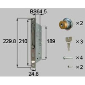 G8DL1277ST 新日軽　ＵＲシリンダー錠交換セット　ゴールド（シリンダーセット・補助錠ケース）｜abcshop-yh-ten