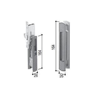 YKK HH-J-0226　引戸錠セット 引込み型用 MIWAキー3本付　Ｕ５仕様 枠見込 80・120mm｜abcshop-yh-ten