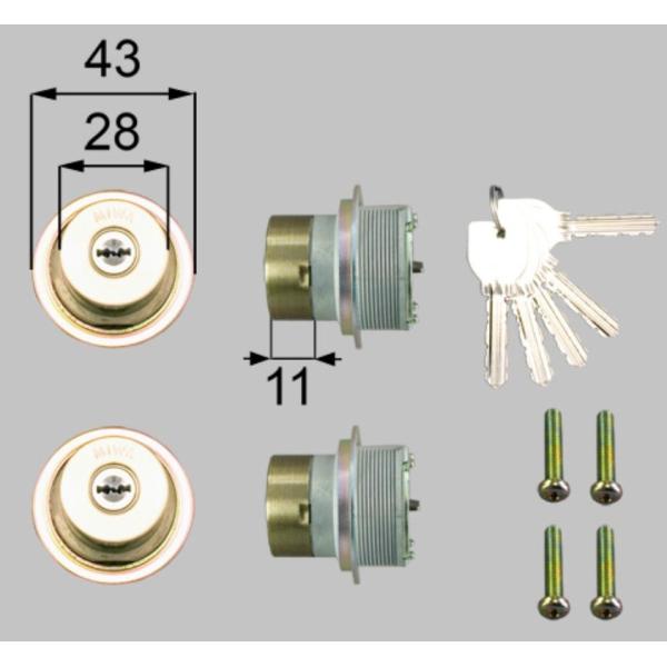 L1X80　LIXIL　トステム　ドア錠セット　ＭＩＷＡ ＵＲシリンダー　内筒のみ