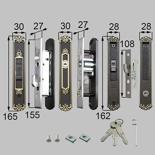 L1Y42 LIXIL トステム 引手 召合せ内外錠セット ブロンズ KH208