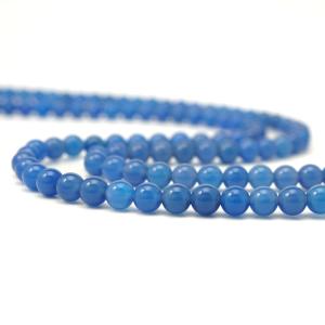 ブルーアゲート 14mm 丸玉 ビーズ 1粒 バラ売り 青メノウ 染め 天然石