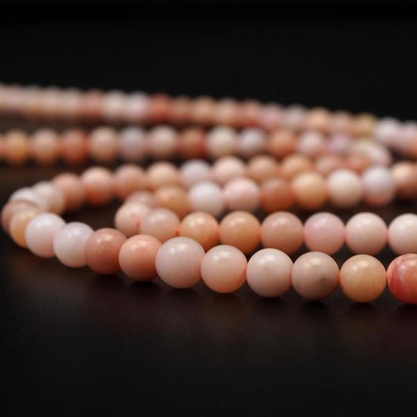 ピンクオパール 6mm 丸玉 ビーズ 連売り 約38cm キューピットストーン  天然石 パワースト...
