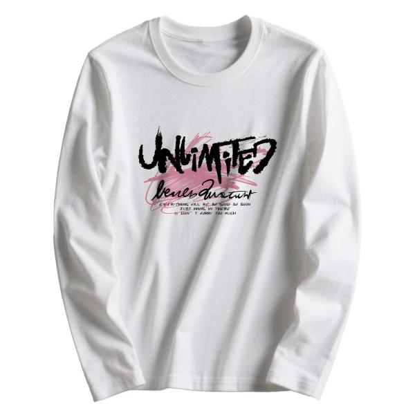長袖Tシャツ　トップス カットソー100％綿　男女兼用　　ユニセックス　L00006