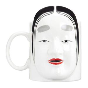 サンアート おもしろ食器 「能面」 マグカップ 360ml 白 SAN2560の商品画像