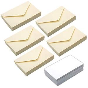 TSUKURIRO 名刺 サイズ クラフト紙 封筒 カード 各100枚 セット プレゼント 贈り物 イベント