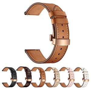 SEURE 時計バンドはSamsung Gear SPORT Galaxy Watch Active と互換性があり バタフライバックル本革時計バンド